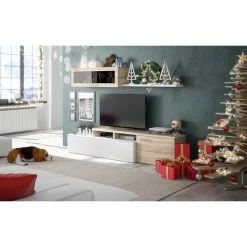 Fores NEXUS - Séjour Réversible Blanc Brillant/chêne -Vente-unique shop 10216460288030