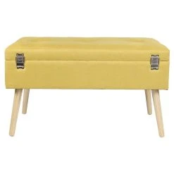 The Home Deco Factory Banc Coffre De Rangement Assise Capitonnée Valise Jaune 9 The Home Deco Factory Banc Coffre De Rangement Assise Capitonnée Valise Jaune -Vente-unique shop 150001