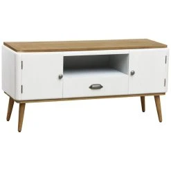 MENZZO Meuble Tv Hansel Scandinave 2 Portes Blanc