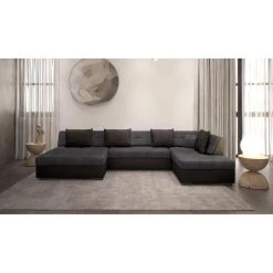 Meublesline OTIA - Canapé D'angle Panoramique Et Convertible XXL En U - En Simili... 8 Meublesline OTIA - Canapé D'angle Panoramique Et Convertible XXL En U - En Simili... -Vente-unique shop 1a