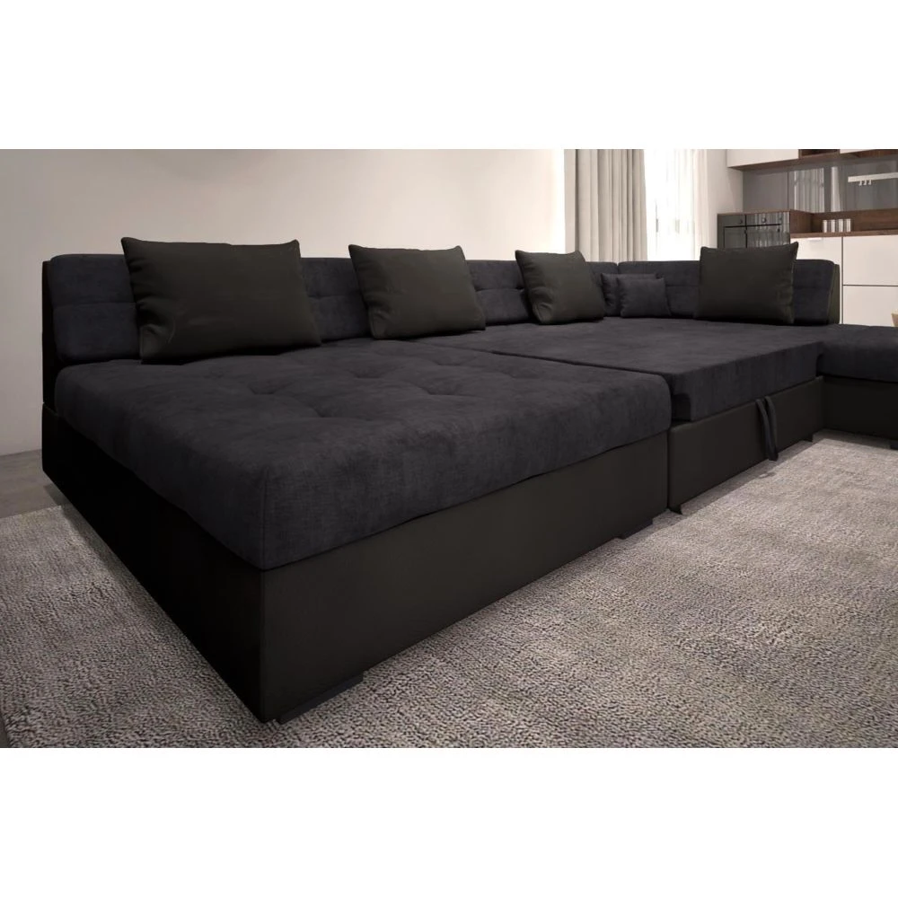 Meublesline OTIA - Canapé D'angle Panoramique Et Convertible XXL En U - En Simili... 4 Meublesline OTIA - Canapé D'angle Panoramique Et Convertible XXL En U - En Simili... – Image 2