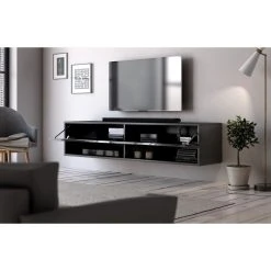 VIVALDI Meuble TV - DERBY 2 - 140 Cm - Noir Mat / Noir Brillant - Styl... 9 VIVALDI Meuble TV - DERBY 2 - 140 Cm - Noir Mat / Noir Brillant - Styl... -Vente-unique shop 436rm5i