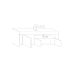 Tousmesmeubles Meuble TV 3 Portes Béton Ciré Clair/foncé - LUBIO N°1 -Vente-unique shop 54916 thickbox default