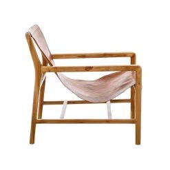 Tousmesmeubles Fauteuil Lounge Teck/Cuir Cognac - ESSAOUIRA N°2 -Vente-unique shop 69038 thickbox default