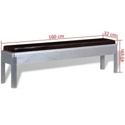 HELLOSHOP26 Banquette Pouf Tabouret Meuble Banc D'entrée Cuir Véritable 160 Cm 3... 9 HELLOSHOP26 Banquette Pouf Tabouret Meuble Banc D'entrée Cuir Véritable 160 Cm 3... -Vente-unique shop 8718475531142 g en hd 3