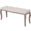 HELLOSHOP26 Banquette Pouf Tabouret Meuble Banc Lin Bois Massif 110 Cm Blanc Crèm... -Vente-unique shop 8718475574507 a en hd 1