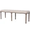 HELLOSHOP26 Banquette Pouf Tabouret Meuble Banc Lin Bois Massif 150 Cm Blanc Crèm... -Vente-unique shop 8718475574521 a en hd 1