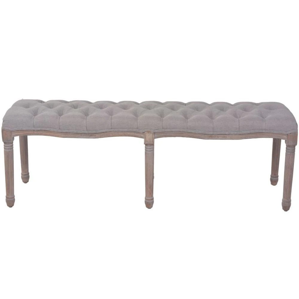 HELLOSHOP26 Banquette Pouf Tabouret Meuble Banc Lin Bois Massif 150 Cm Gris Clair ... 5 HELLOSHOP26 Banquette Pouf Tabouret Meuble Banc Lin Bois Massif 150 Cm Gris Clair ... – Image 3