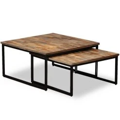 Marque Generique Icaverne - Tables Basses Selection Table Basse Gigogne 2 Pcs Teck Mass... -Vente-unique shop 8718475577447 a en hd 1