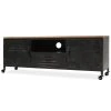 HELLOSHOP26 Meuble Télé Buffet Tv Télévision Design Pratique 120 Cm Noir 25020...