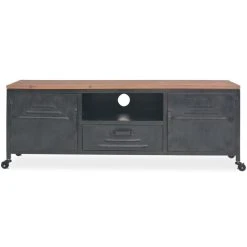HELLOSHOP26 Meuble Télé Buffet Tv Télévision Design Pratique 120 Cm Noir 25020... -Vente-unique shop 8718475582687 g en hd 3