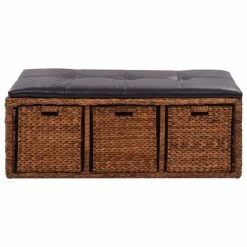 HELLOSHOP26 Banquette Pouf Tabouret Meuble Banc Avec 3 Paniers Jacinthe D'eau 105 ... 8 HELLOSHOP26 Banquette Pouf Tabouret Meuble Banc Avec 3 Paniers Jacinthe D'eau 105 ... -Vente-unique shop 8718475597124 g en hd 1