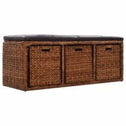HELLOSHOP26 Banquette Pouf Tabouret Meuble Banc Avec 3 Paniers Jacinthe D'eau 105 ... 9 HELLOSHOP26 Banquette Pouf Tabouret Meuble Banc Avec 3 Paniers Jacinthe D'eau 105 ... -Vente-unique shop 8718475597124 g en hd 2