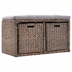 HELLOSHOP26 Banquette Pouf Tabouret Meuble Banc Avec 2 Paniers Jacinthe D'eau 71 C... -Vente-unique shop 8718475597131 g en hd 2