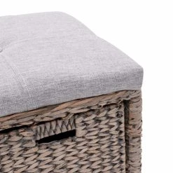 HELLOSHOP26 Banquette Pouf Tabouret Meuble Banc Avec 2 Paniers Jacinthe D'eau 71 C... -Vente-unique shop 8718475597131 g en hd 4