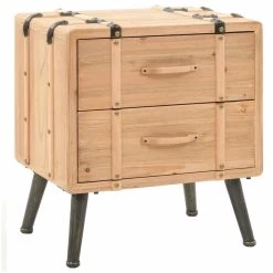 HELLOSHOP26 Table De Nuit Chevet Commode Armoire Meuble Chambre Bois De Sapin Mass...