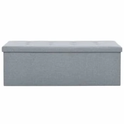 HELLOSHOP26 Banquette Pouf Tabouret Meuble Banc De Rangement Pliable Faux Lin 110 ... 10 HELLOSHOP26 Banquette Pouf Tabouret Meuble Banc De Rangement Pliable Faux Lin 110 ... -Vente-unique shop 8718475616740 g en hd 3