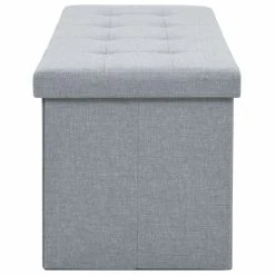 HELLOSHOP26 Banquette Pouf Tabouret Meuble Banc De Rangement Pliable Faux Lin 110 ... 11 HELLOSHOP26 Banquette Pouf Tabouret Meuble Banc De Rangement Pliable Faux Lin 110 ... -Vente-unique shop 8718475616740 g en hd 4