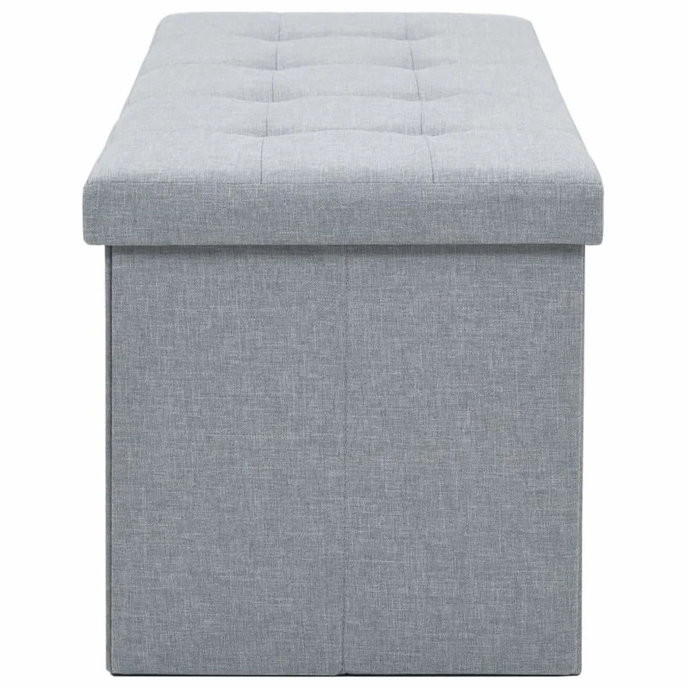 HELLOSHOP26 Banquette Pouf Tabouret Meuble Banc De Rangement Pliable Faux Lin 110 ... 7 HELLOSHOP26 Banquette Pouf Tabouret Meuble Banc De Rangement Pliable Faux Lin 110 ... – Image 5