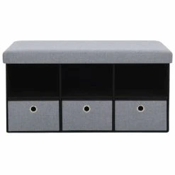 HELLOSHOP26 Banquette Pouf Tabouret Meuble Banc De Rangement Pliable Faux Lin 76 C... -Vente-unique shop 8718475616825 g en hd 2