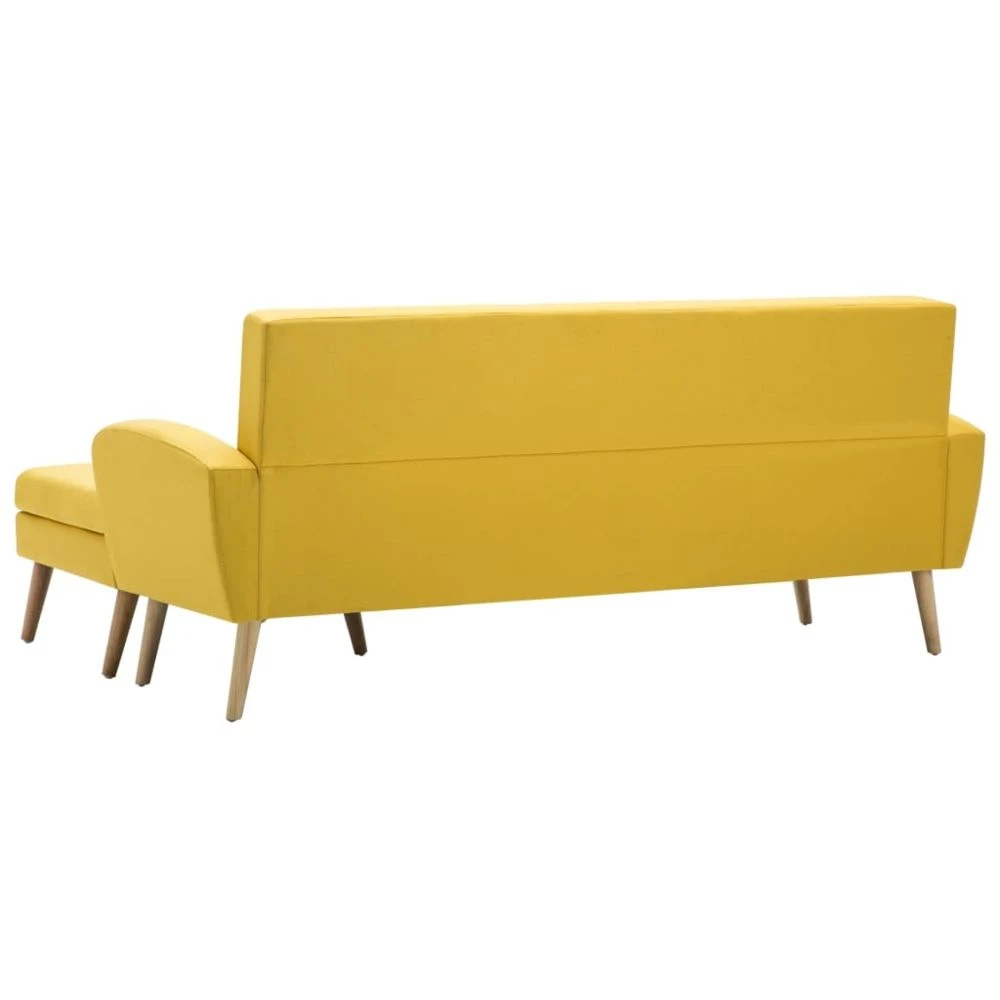 VIDAXL Canapé D'angle Revêtement En Tissu 186x136x79 Cm Jaune - Meubles - C... 7 VIDAXL Canapé D'angle Revêtement En Tissu 186x136x79 Cm Jaune - Meubles - C... – Image 5