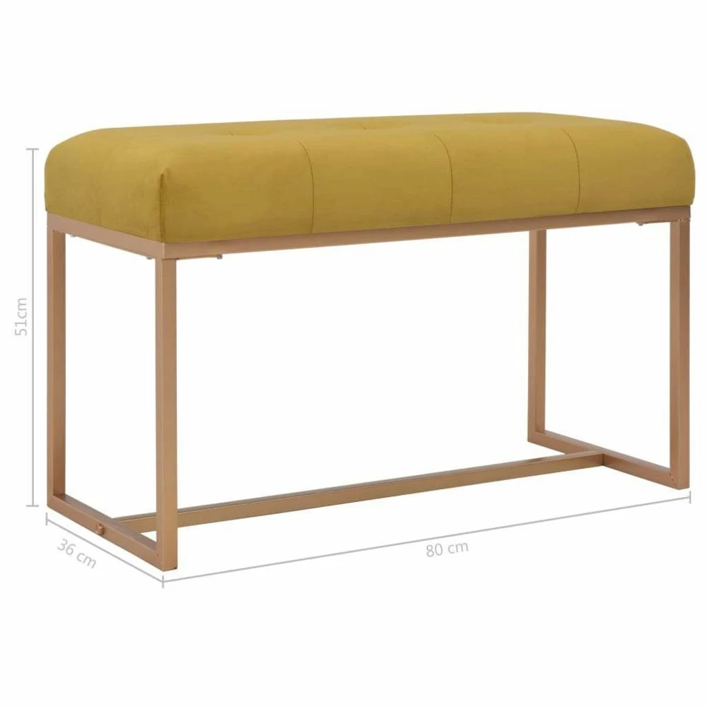 HELLOSHOP26 Banquette Pouf Tabouret Meuble Banc 80 Cm Moutarde Velours 3002090 7 HELLOSHOP26 Banquette Pouf Tabouret Meuble Banc 80 Cm Moutarde Velours 3002090 – Image 5