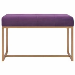 HELLOSHOP26 Banquette Pouf Tabouret Meuble Banc 80 Cm Violet Velours 3002118 -Vente-unique shop 8718475731733 g en hd 1