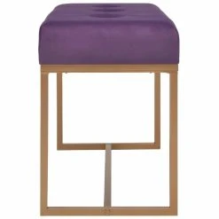 HELLOSHOP26 Banquette Pouf Tabouret Meuble Banc 80 Cm Violet Velours 3002118 -Vente-unique shop 8718475731733 g en hd 2
