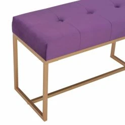 HELLOSHOP26 Banquette Pouf Tabouret Meuble Banc 80 Cm Violet Velours 3002118 -Vente-unique shop 8718475731733 g en hd 3