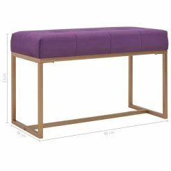 HELLOSHOP26 Banquette Pouf Tabouret Meuble Banc 80 Cm Violet Velours 3002118 -Vente-unique shop 8718475731733 g en hd 4