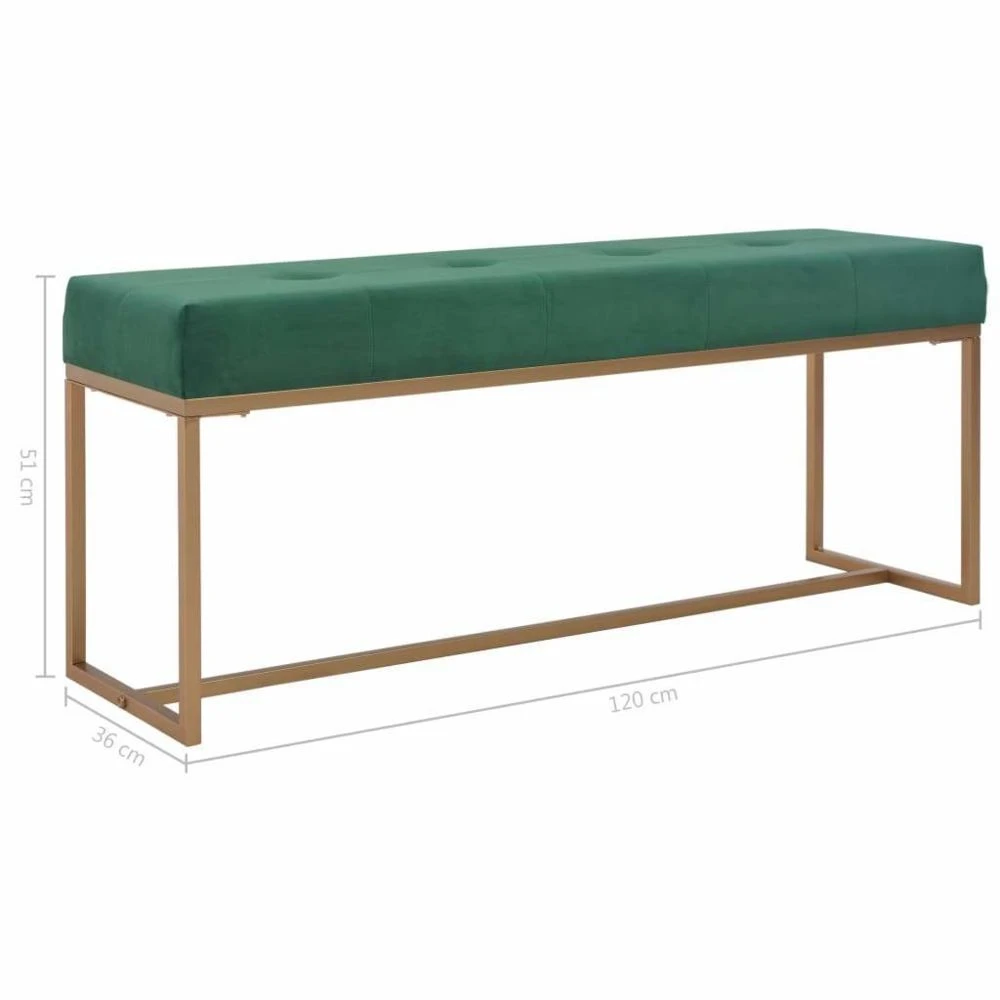 HELLOSHOP26 Banquette Pouf Tabouret Meuble Banc 120 Cm Vert Velours 3002104 7 HELLOSHOP26 Banquette Pouf Tabouret Meuble Banc 120 Cm Vert Velours 3002104 – Image 5