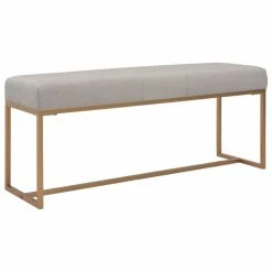 HELLOSHOP26 Banquette Pouf Tabouret Meuble Banc 120 Cm Gris Velours 3002066