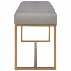 HELLOSHOP26 Banquette Pouf Tabouret Meuble Banc 120 Cm Gris Velours 3002066 -Vente-unique shop 8718475731795 g en hd 2
