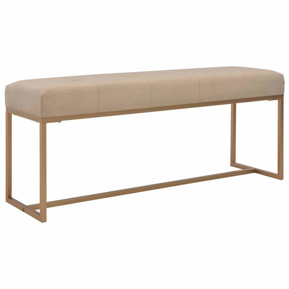 HELLOSHOP26 Banquette Pouf Tabouret Meuble Banc 120 Cm Beige Velours 3002050 3 HELLOSHOP26 Banquette Pouf Tabouret Meuble Banc 120 Cm Beige Velours 3002050