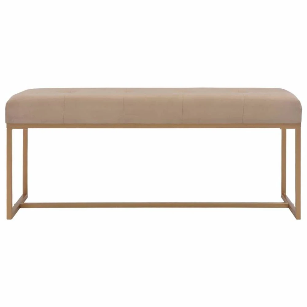 HELLOSHOP26 Banquette Pouf Tabouret Meuble Banc 120 Cm Beige Velours 3002050 4 HELLOSHOP26 Banquette Pouf Tabouret Meuble Banc 120 Cm Beige Velours 3002050 – Image 2