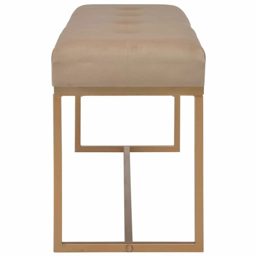 HELLOSHOP26 Banquette Pouf Tabouret Meuble Banc 120 Cm Beige Velours 3002050 5 HELLOSHOP26 Banquette Pouf Tabouret Meuble Banc 120 Cm Beige Velours 3002050 – Image 3