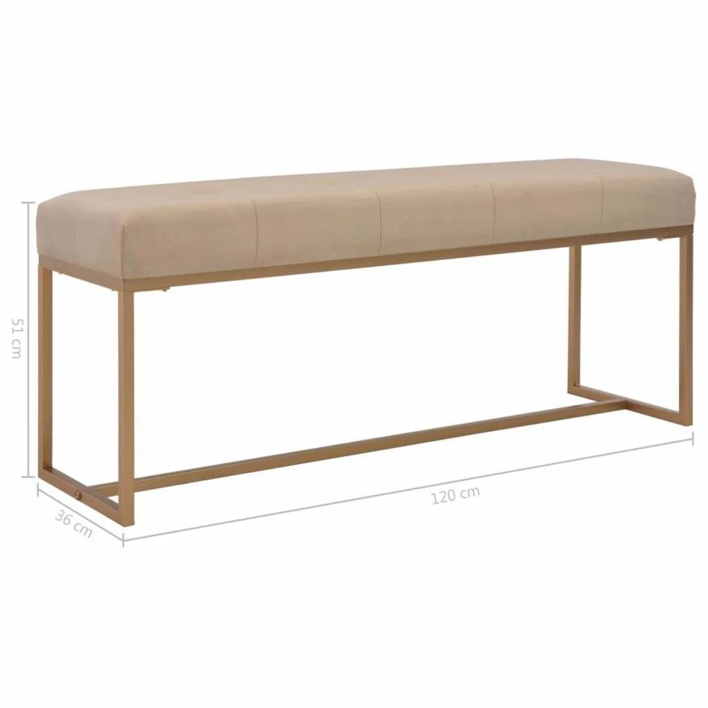 HELLOSHOP26 Banquette Pouf Tabouret Meuble Banc 120 Cm Beige Velours 3002050 7 HELLOSHOP26 Banquette Pouf Tabouret Meuble Banc 120 Cm Beige Velours 3002050 – Image 5