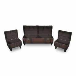 HELLOSHOP26 Banquette Pouf Tabouret Meuble Banc De Rangement 3 Pcs Marron 3002176 -Vente-unique shop 8718475855248 g en hd 3