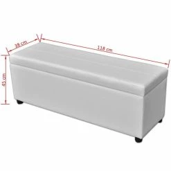 HELLOSHOP26 Banquette Pouf Tabouret Meuble Banc De Rangement En Bois Blanc 3002189 -Vente-unique shop 8718475879091 g en hd 4