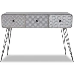 Icaverne Stylé Consoles Serie Vientiane Table Console Avec 3 Tiroirs Gris 5 Icaverne Stylé Consoles Serie Vientiane Table Console Avec 3 Tiroirs Gris -Vente-unique shop 8718475946830 g en hd 1