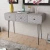 Icaverne Stylé Consoles Serie Vientiane Table Console Avec 3 Tiroirs Gris 2 Icaverne Stylé Consoles Serie Vientiane Table Console Avec 3 Tiroirs Gris -Vente-unique shop 8718475946830 m en hd 1