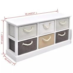 HELLOSHOP26 Banquette Pouf Tabouret Meuble Banc De Rangement 6 Tiroirs Bois 300222... -Vente-unique shop 8718475971450 g en hd 4