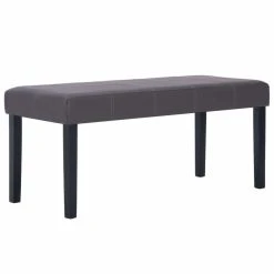 HELLOSHOP26 Banquette Pouf Tabouret Meuble Banc 106 Cm Gris Similicuir 3002207