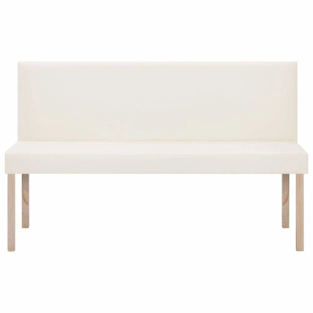 HELLOSHOP26 Banquette Pouf Tabouret Meuble Banc 139 Cm Crème Similicuir 3002077 5 HELLOSHOP26 Banquette Pouf Tabouret Meuble Banc 139 Cm Crème Similicuir 3002077 – Image 3