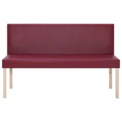 HELLOSHOP26 Banquette Pouf Tabouret Meuble Banc 139 Cm Rouge Bordeaux Similicuir 3... -Vente-unique shop 8719883569352 g en hd 2