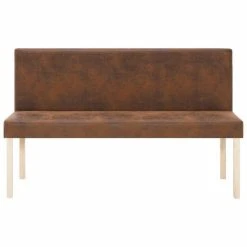 HELLOSHOP26 Banquette Pouf Tabouret Meuble Banc 139 Cm Marron Similicuir Daim 3002... -Vente-unique shop 8719883569376 g en hd 2
