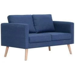 VidaXL Canapé à 2 Places Tissu Bleu -Vente-unique shop 8719883569598 a en hd 1