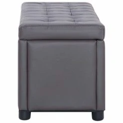 HELLOSHOP26 Banquette Pouf Tabouret Meuble Pouf De Rangement 87 Cm Gris Similicuir... -Vente-unique shop 8719883569772 g en hd 3