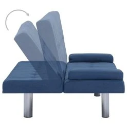 VidaXL Canapé-lit Avec Deux Oreillers Bleu Polyester -Vente-unique shop 8719883588711 g en hd 3
