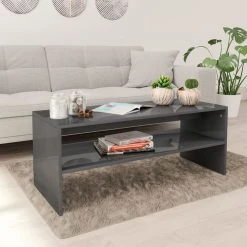 Marque Generique Icaverne - Tables Basses Ligne Table Basse Gris Brillant 100 X 40 X 40... -Vente-unique shop 8719883672953 m en hd 1